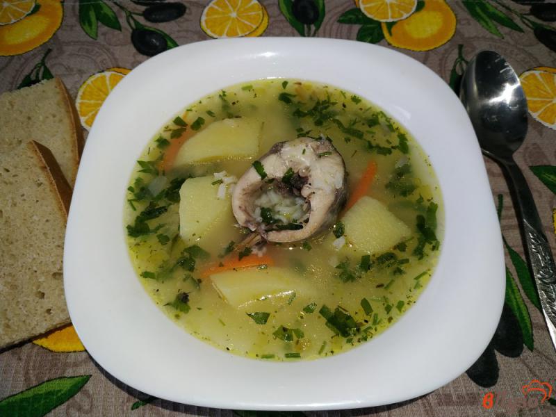 Фото приготовление рецепта: Суп со скумбрией и рисом шаг №10