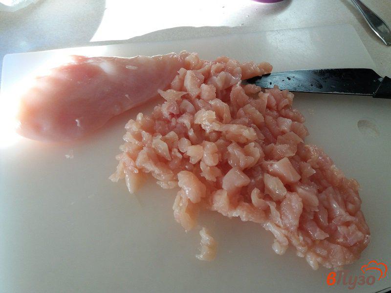 Фото приготовление рецепта: Рубленные котлеты из куриного филе  с грибами и луком шаг №2