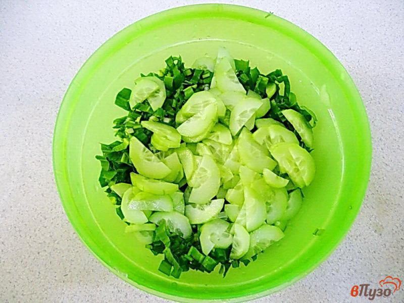 Фото приготовление рецепта: Салат из черемши с творогом шаг №2