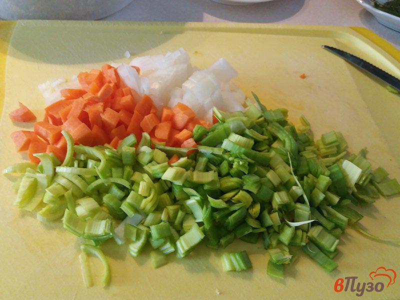 Фото приготовление рецепта: Суп овощной со свининой шаг №4