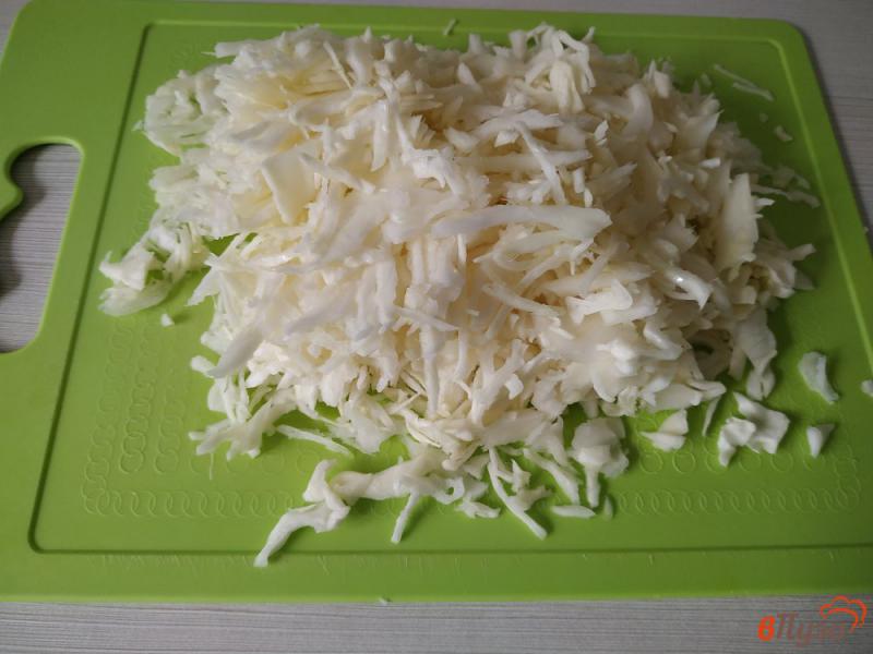 Фото приготовление рецепта: Тушёная капуста с мясом и рисом шаг №4