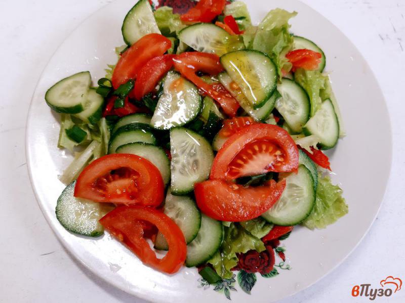 Фото приготовление рецепта: Салат из овощей с фетой шаг №6