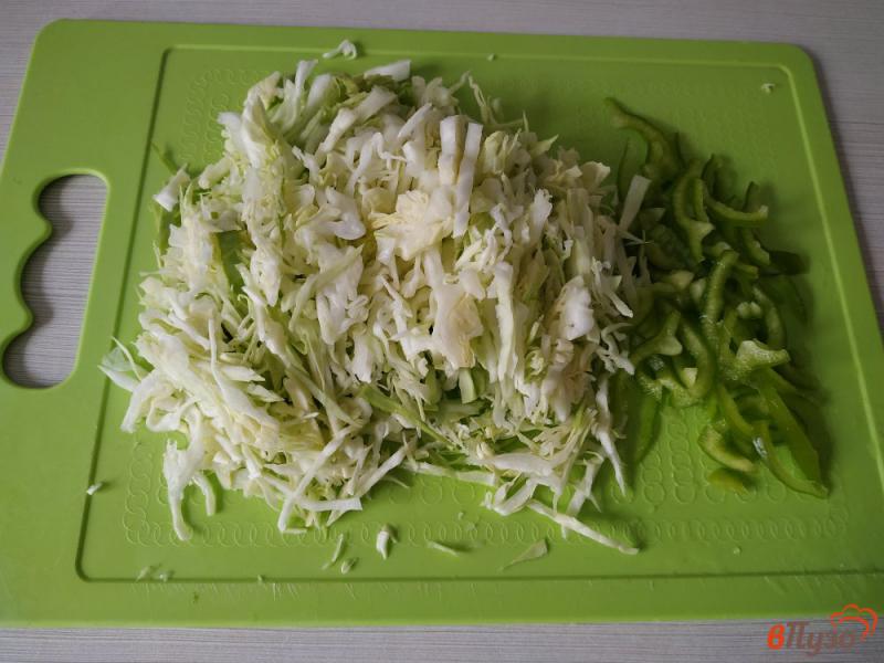 Фото приготовление рецепта: Постный борщ с молодой капустой и фасолью шаг №5