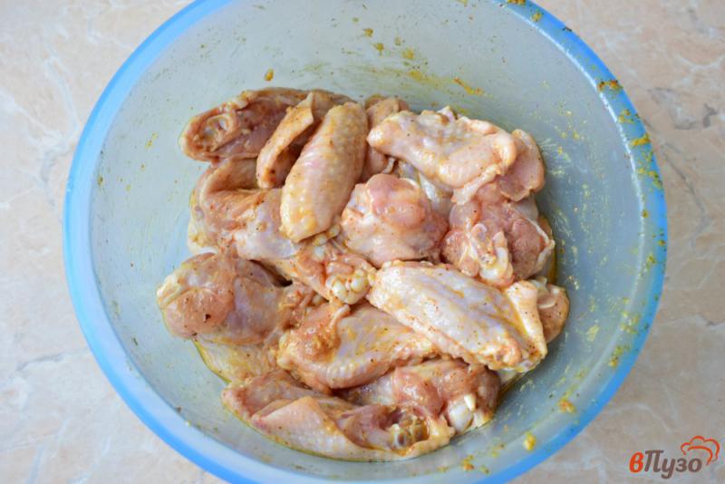 Фото приготовление рецепта: Куриные крылья с горчицей шаг №3