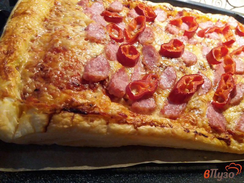 Фото приготовление рецепта: Открытый пирог А-ля пицца шаг №11