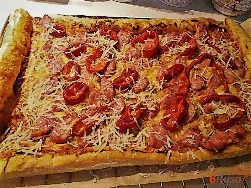 Фото приготовление рецепта: Открытый пирог А-ля пицца шаг №12