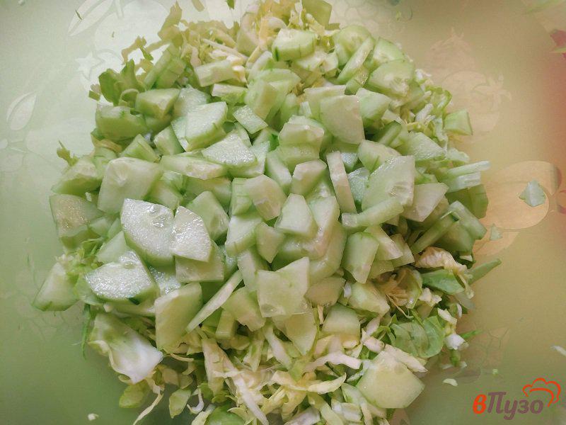Фото приготовление рецепта: Весенний салат из молодой капусты шаг №4
