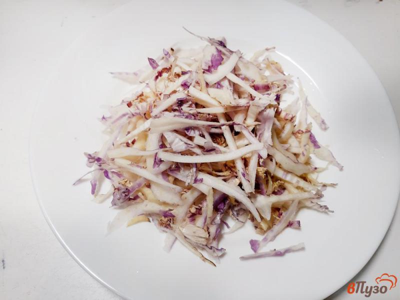 Фото приготовление рецепта: Салат из краснокачанной капусты с огурцами шаг №3