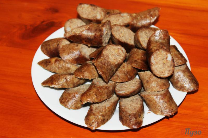 Фото приготовление рецепта: Куриная домашняя колбаса с салом шаг №6