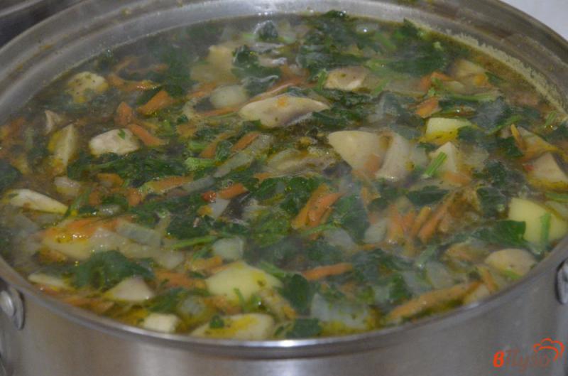 Фото приготовление рецепта: Постный суп с нутом и шампиньонами шаг №6