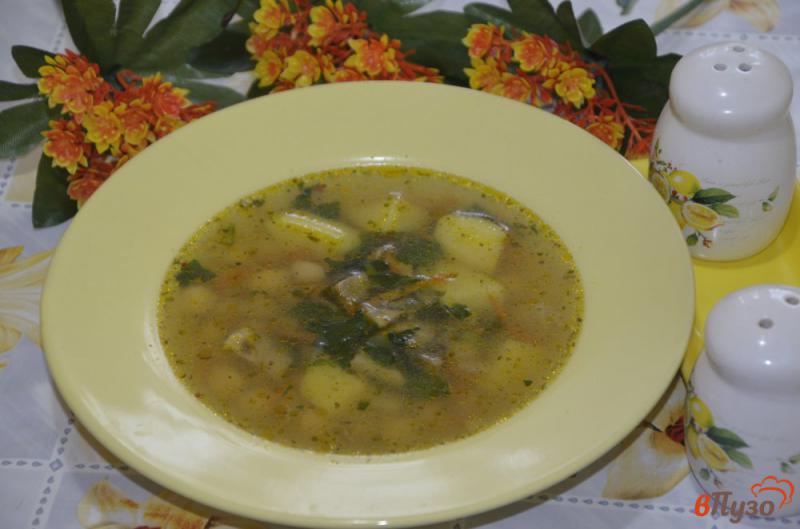 Фото приготовление рецепта: Постный суп с нутом и шампиньонами шаг №7