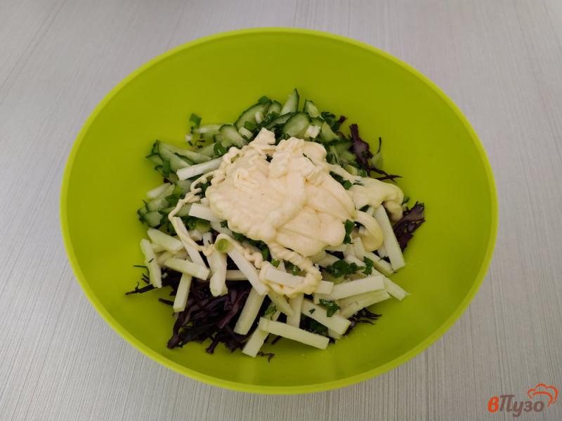 Фото приготовление рецепта: Салат из краснокочанной капусты и адыгейского сыра шаг №6