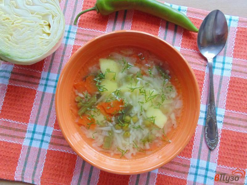 Фото приготовление рецепта: Овощной суп со спаржевой фасолью шаг №6