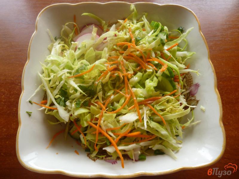Фото приготовление рецепта: Салат из молодой капусты шаг №6