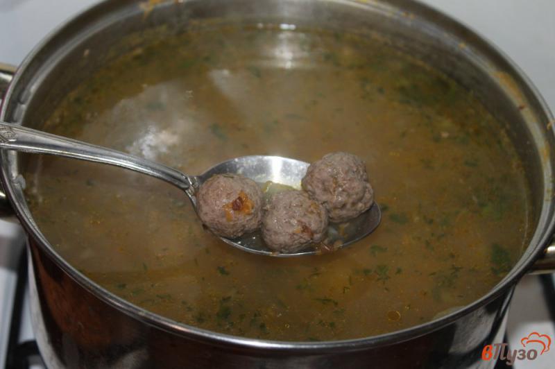 Фото приготовление рецепта: Суп с гречкой и фрикадельками шаг №5