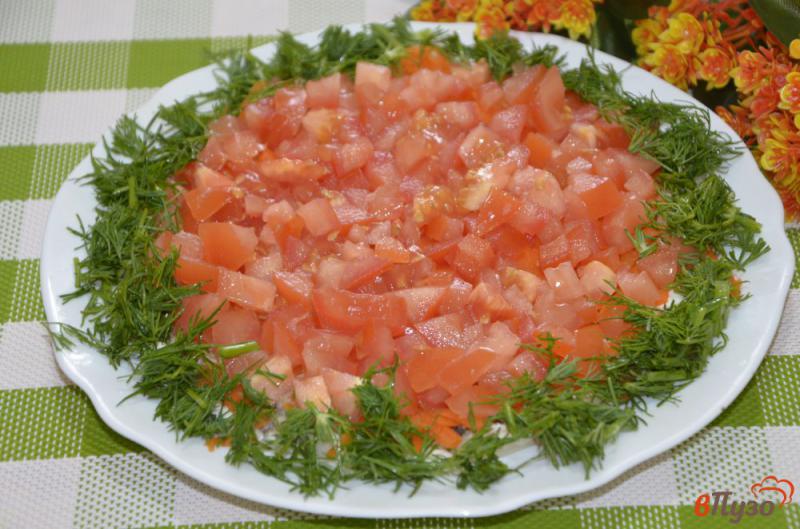 Фото приготовление рецепта: Постный слоеный  салат с консервированной скумбрией шаг №5