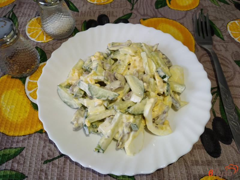 Фото приготовление рецепта: Салат с куриных сердечек шаг №9
