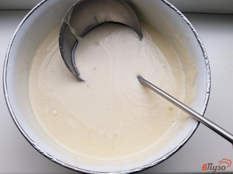Фото приготовление рецепта: Блинчики на йогурте с творожком шаг №3