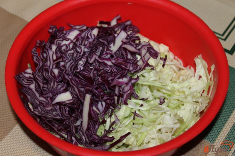 Фото приготовление рецепта: Салат из двух видов капусты и яиц шаг №2