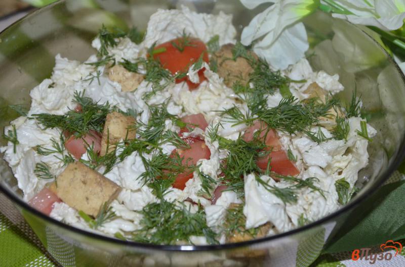 Фото приготовление рецепта: Овощной салат с тофу шаг №5