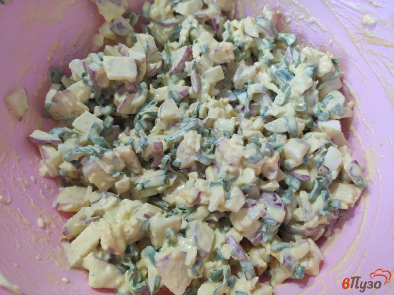 Фото приготовление рецепта: Салат из редиски с моцареллой шаг №6