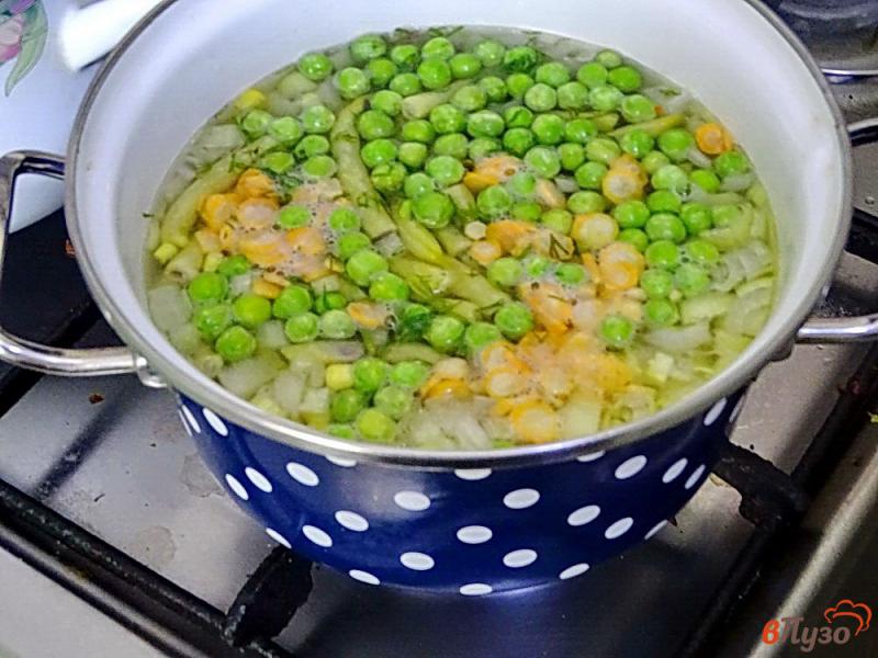 Фото приготовление рецепта: Разгрузочный суп с фасолью и кукурузой шаг №6