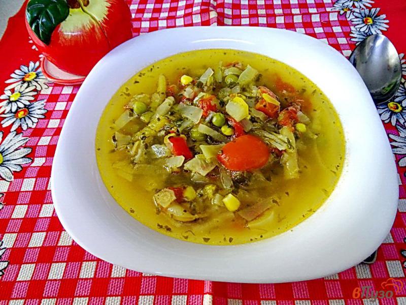 Фото приготовление рецепта: Разгрузочный суп с фасолью и кукурузой шаг №11