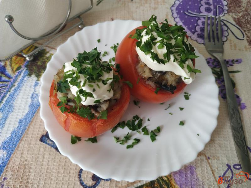 Фото приготовление рецепта: Фаршированные помидоры шаг №10