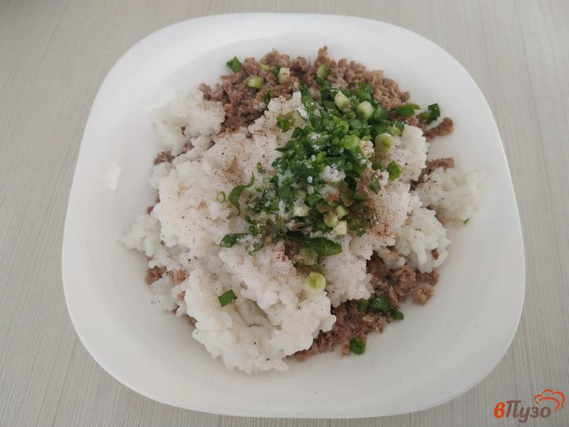 Фото приготовление рецепта: Духовые пироги с начинкой из риса и мяса шаг №9