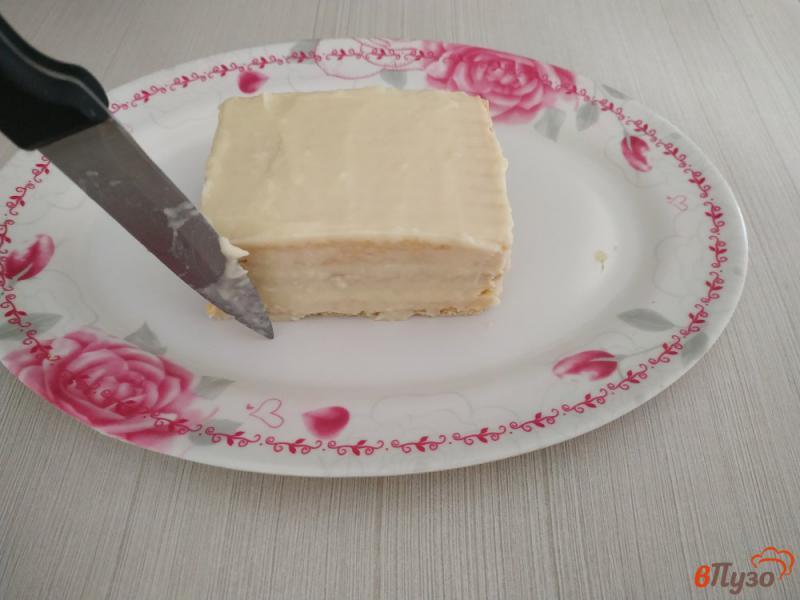 Фото приготовление рецепта: Вафельный торт с заварным кремом шаг №14