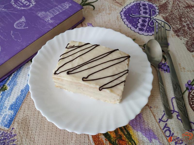 Фото приготовление рецепта: Вафельный торт с заварным кремом шаг №17