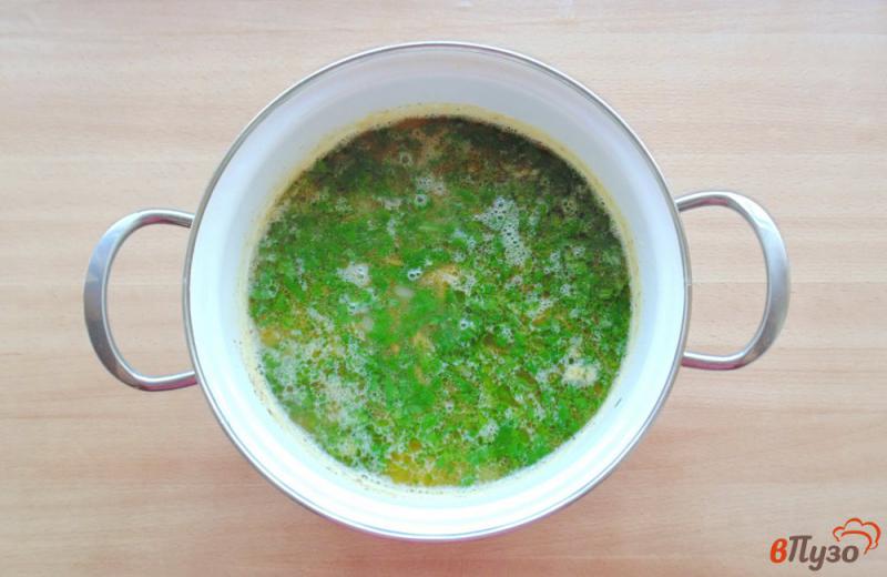 Фото приготовление рецепта: Гороховый суп со шпинатом шаг №7