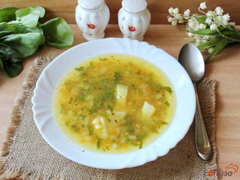 Фото приготовление рецепта: Гороховый суп со шпинатом шаг №8