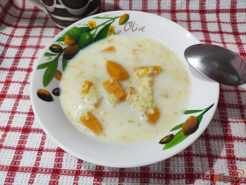 Фото приготовление рецепта: Молочный суп с пшеном и тыквой шаг №4