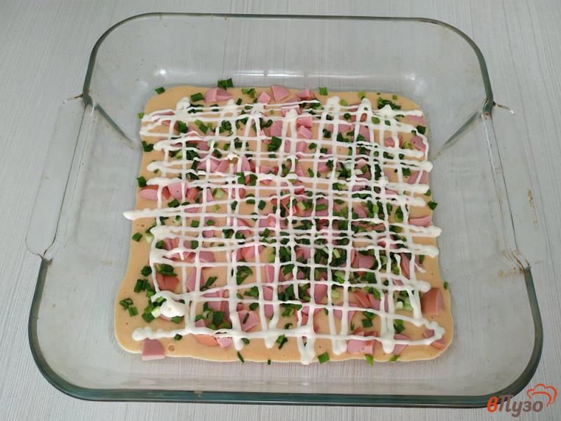 Фото приготовление рецепта: Заливная пицца шаг №8