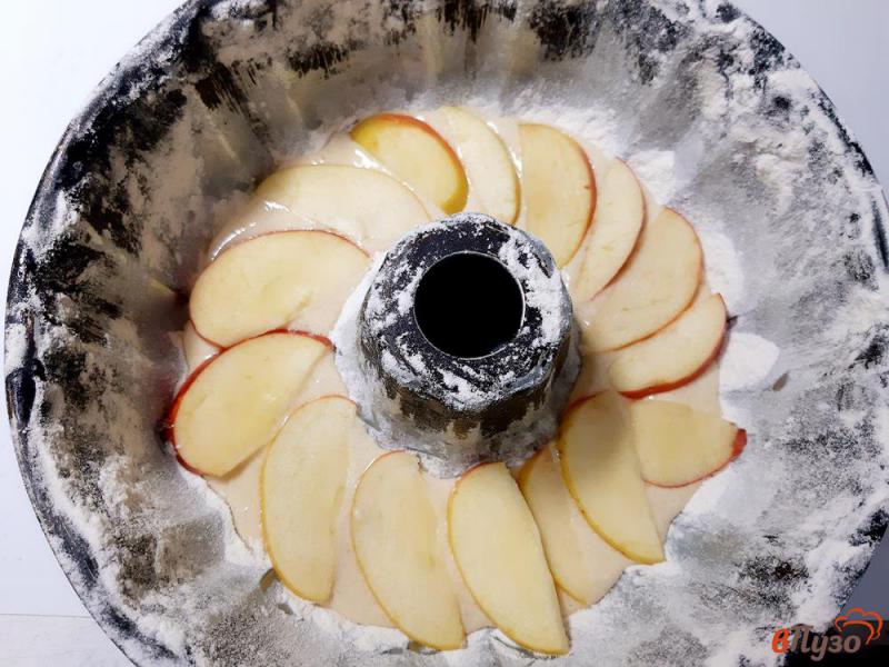 Фото приготовление рецепта: Шарлотка двойная с яблоками шаг №10