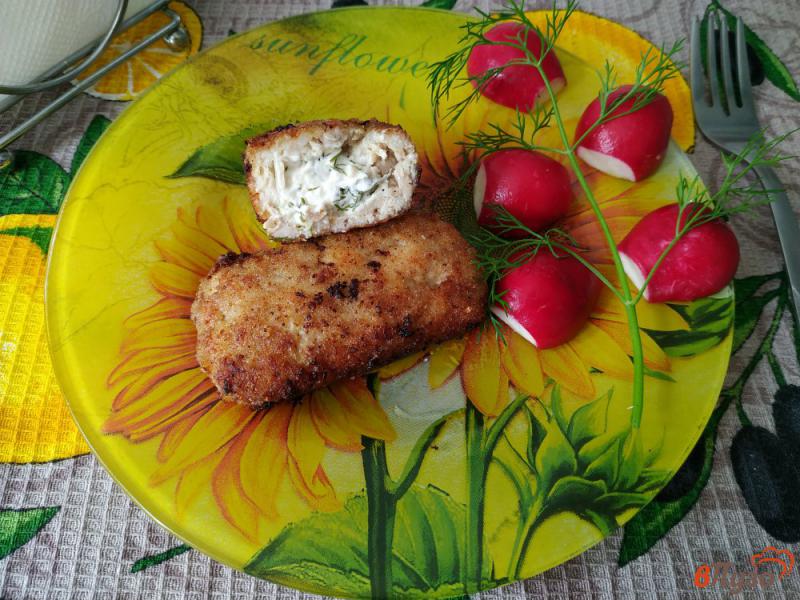 Фото приготовление рецепта: Куриные зразы со сливочным сыром шаг №10