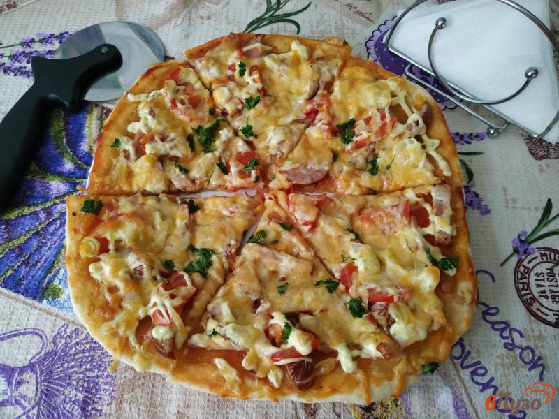 Фото приготовление рецепта: Пицца на бездрожжевом тесте шаг №13