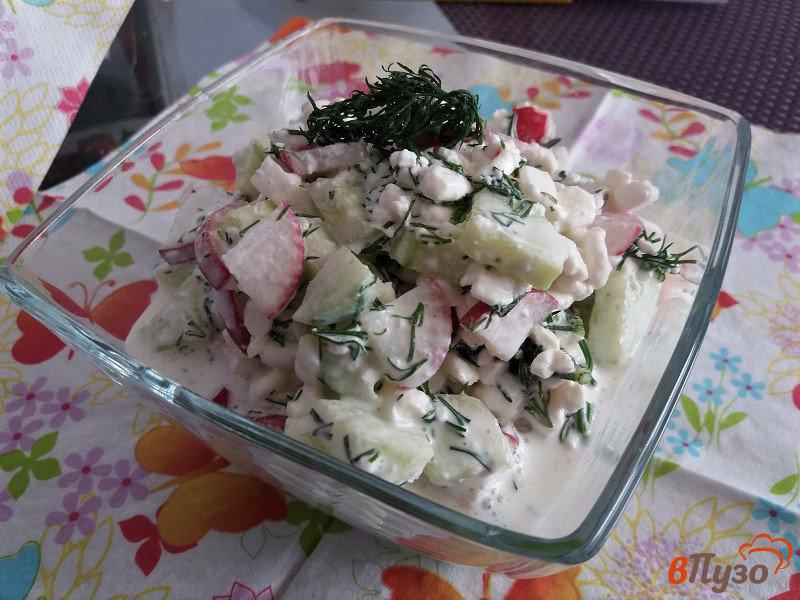 Фото приготовление рецепта: Салат из редиски с творогом шаг №7