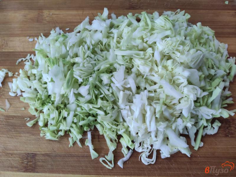 Фото приготовление рецепта: Мясной салат с молодой капустой шаг №2