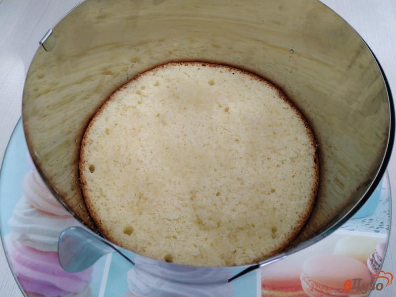 Фото приготовление рецепта: Бисквитный торт с киви шаг №9