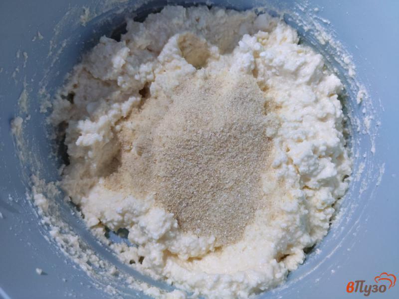 Фото приготовление рецепта: Сырники с изюмом семолиной и рисовой мукой шаг №2
