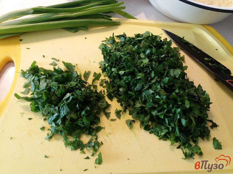Фото приготовление рецепта: Салат табуле с креветками шаг №8