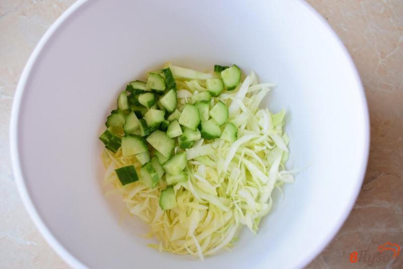Фото приготовление рецепта: Салат с овощами и зеленью без майонеза шаг №1