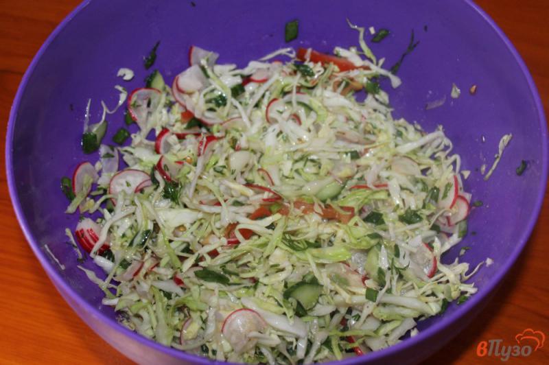 Фото приготовление рецепта: Салат из капусты и редиса шаг №4
