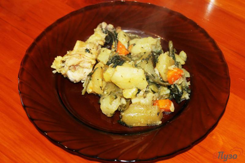 Фото приготовление рецепта: Картофельное рагу с мясом и спаржевой фасолью шаг №7
