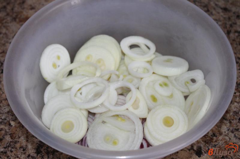 Фото приготовление рецепта: Маринованный репчатый лук к шашлыку с зеленью шаг №1
