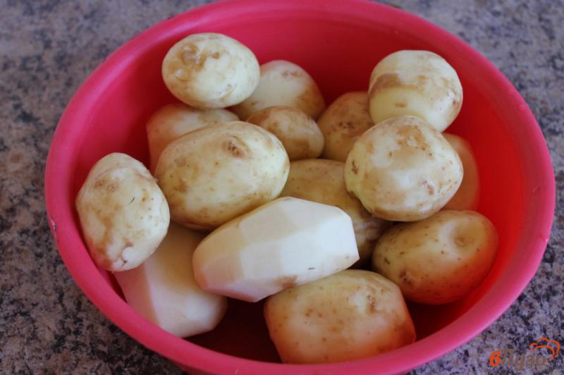 Фото приготовление рецепта: Молодой картофель с поджаркой из сала с луком и чесноком шаг №1