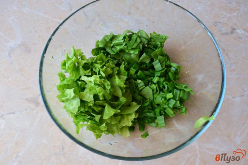 Фото приготовление рецепта: Овощной салат с щавелем и зеленью шаг №1