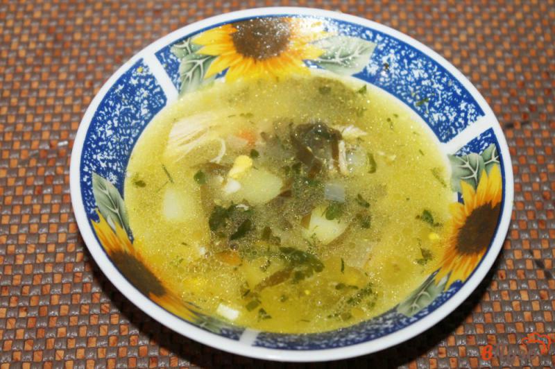 Фото приготовление рецепта: Суп на курином бульоне с молодым щавелем шаг №7